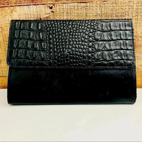 Brighton Alligator Embossed Leather Clutch/Organizer - Picture 2 of 13